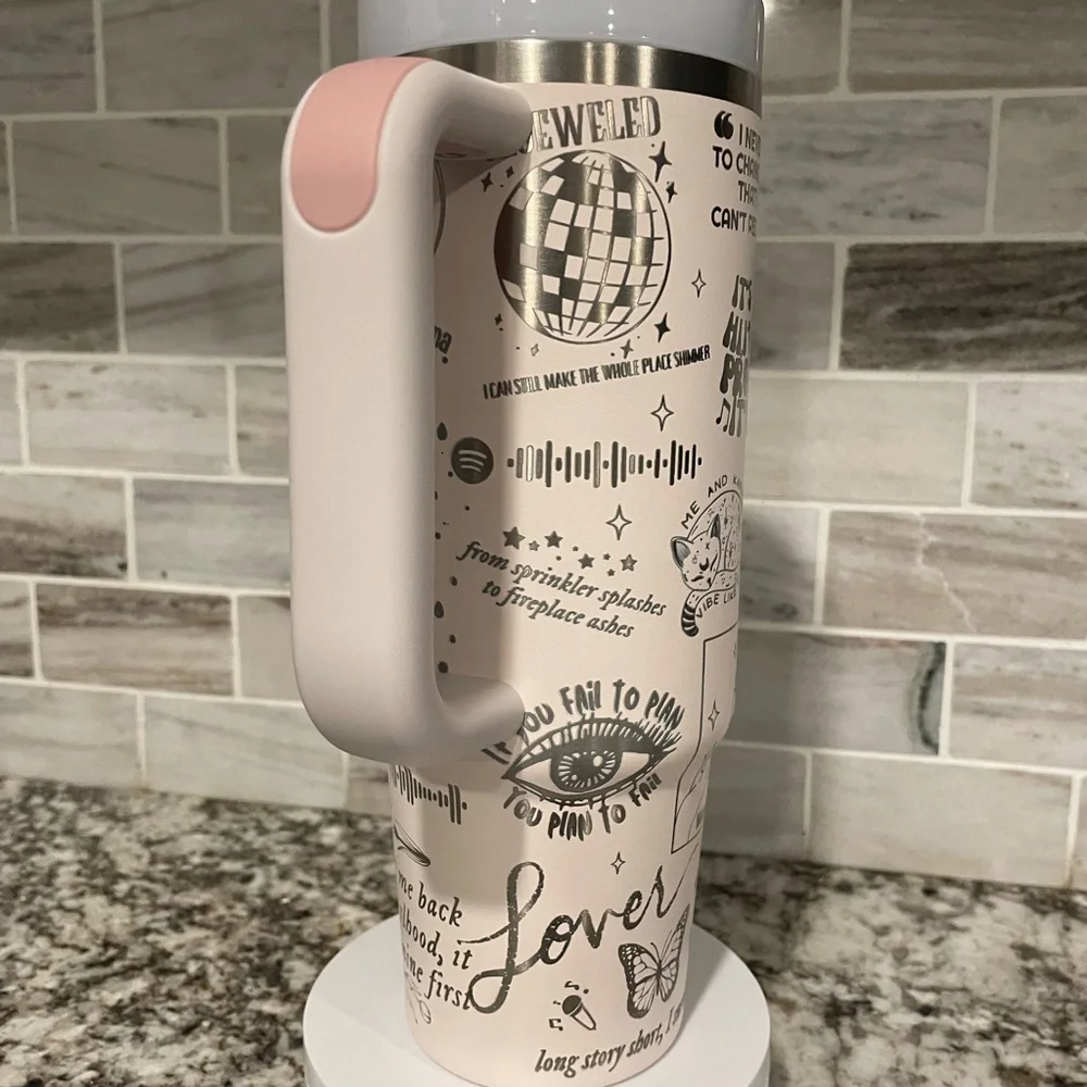 Taylor Swift Stanley Tumbler cup Rose Quartz 40 oz NEW laser engraved pick color - Picture 4 of 15